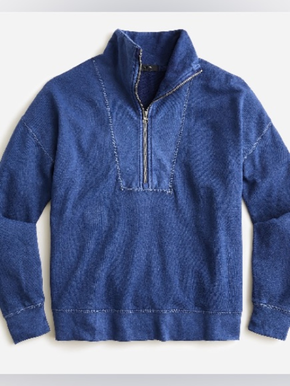 J.Crew Magic Rinse™ Half Zip Sweatshirt in Navy | XL | GUC